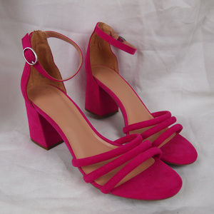 fuschia block heels